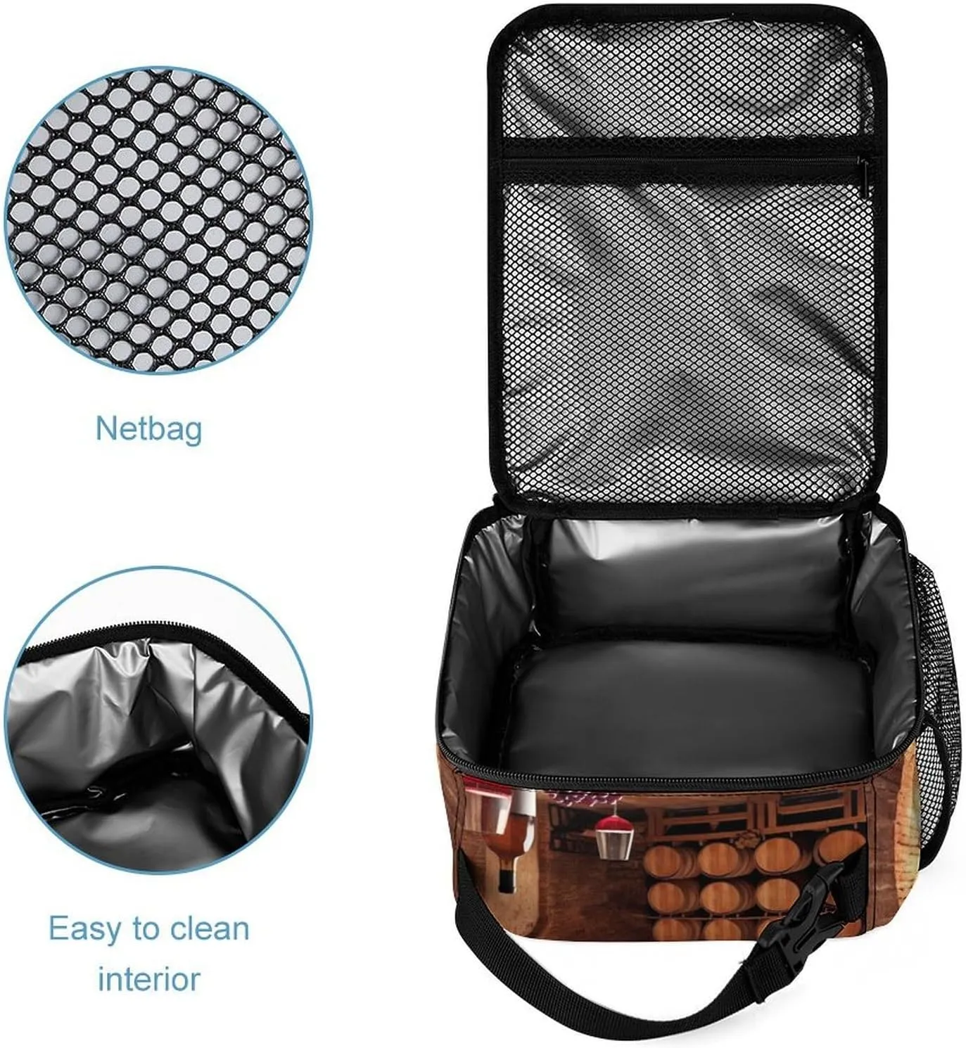 Lunch Bag for Women Men Insulated Lunch Box Red Wine Cellar LunchBox Lunch Tote Bag for Work Picnic