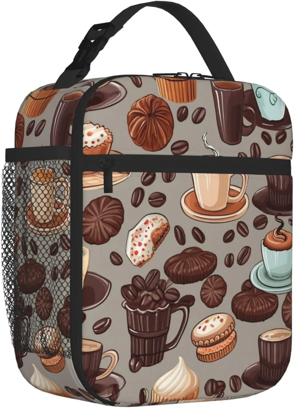 Lunch Bag for Women Men Reusable Insulated Lunch box Coffee and Sweets Sugar Chocolate Cooler Bag Waterproof Lunch Tote Bags
