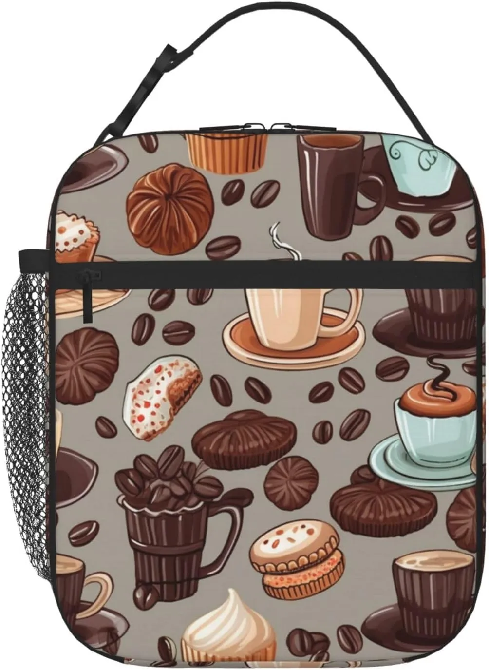 Lunch Bag for Women Men Reusable Insulated Lunch box Coffee and Sweets Sugar Chocolate Cooler Bag Waterproof Lunch Tote Bags