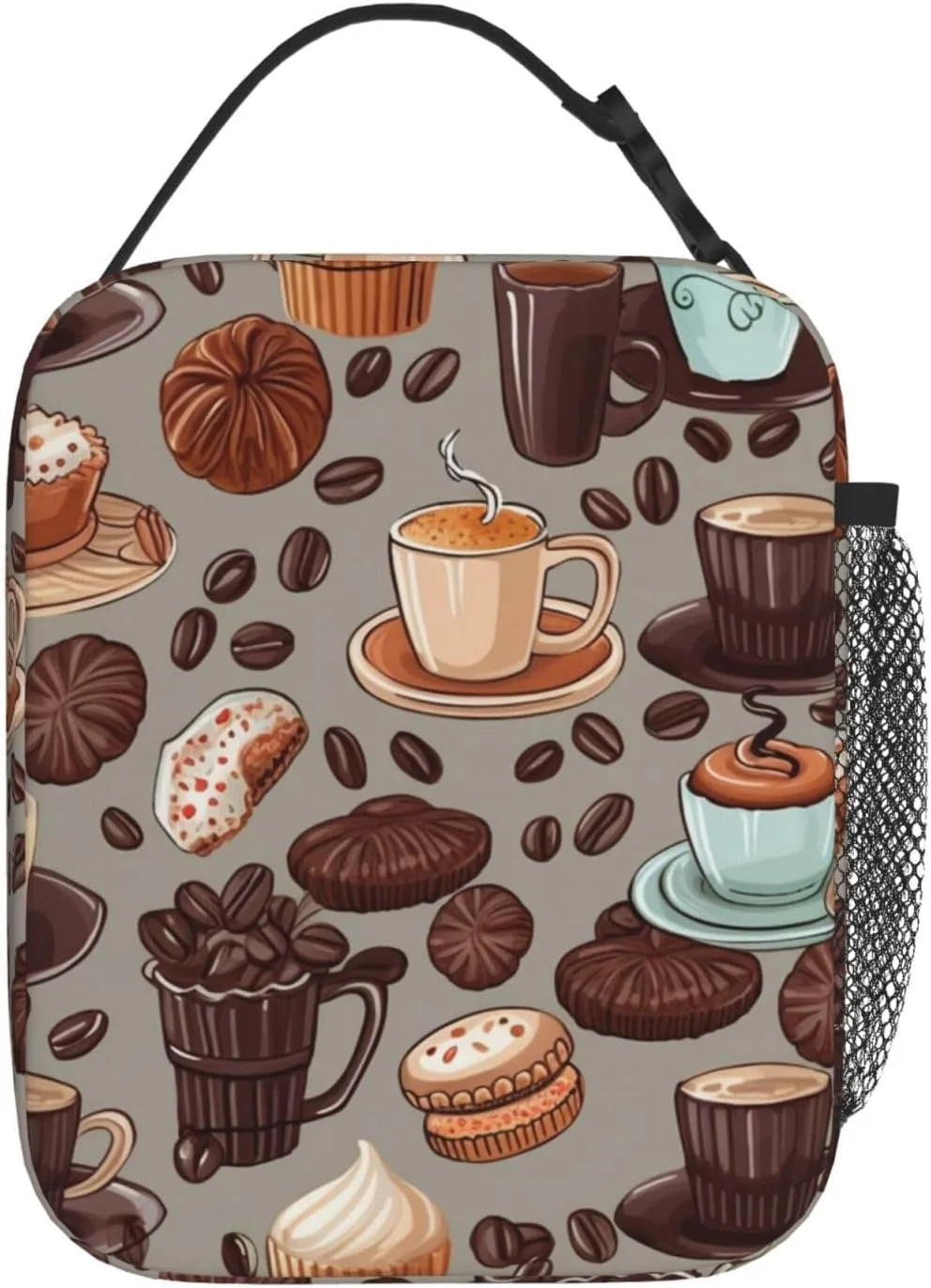 Lunch Bag for Women Men Reusable Insulated Lunch box Coffee and Sweets Sugar Chocolate Cooler Bag Waterproof Lunch Tote Bags