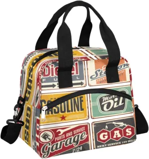 Lunch Bag for Women Men Unique Indicator Pattern Portable Insulated Reusable Adult Lunch Box Tote Bags with Adjustable Shoulder Strap for Office Work Picnic Beach