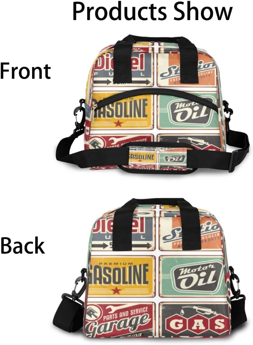 Lunch Bag for Women Men Unique Indicator Pattern Portable Insulated Reusable Adult Lunch Box Tote Bags with Adjustable Shoulder Strap for Office Work Picnic Beach