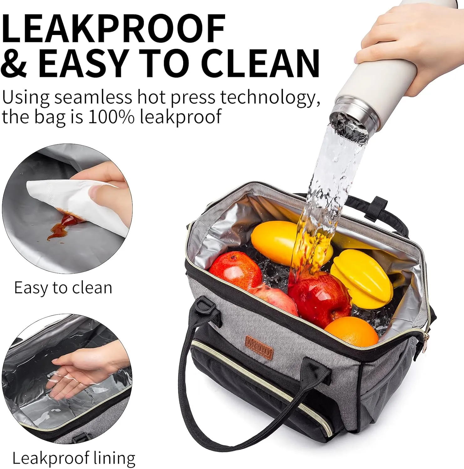Lunch bags Insulated Lunch Box for Women Men,3 Carrying Way Large Tote Bag,Leakproof Reusable Cooler Backpack with Adjustable Shoulder Strap for Office Picnic Beach