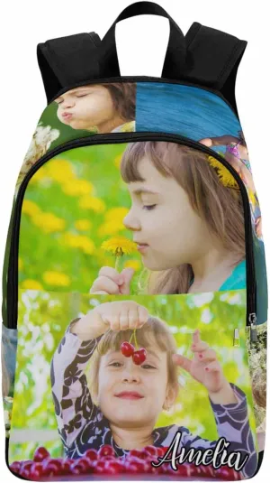 M YESCUSTOM Custom Backpack with Photos Personalized Kid’s Name School Bookbags for Boy Girl Teenagers, Children Travel Backpacks Shoulder Bookbags for Men Women Novelty Bags