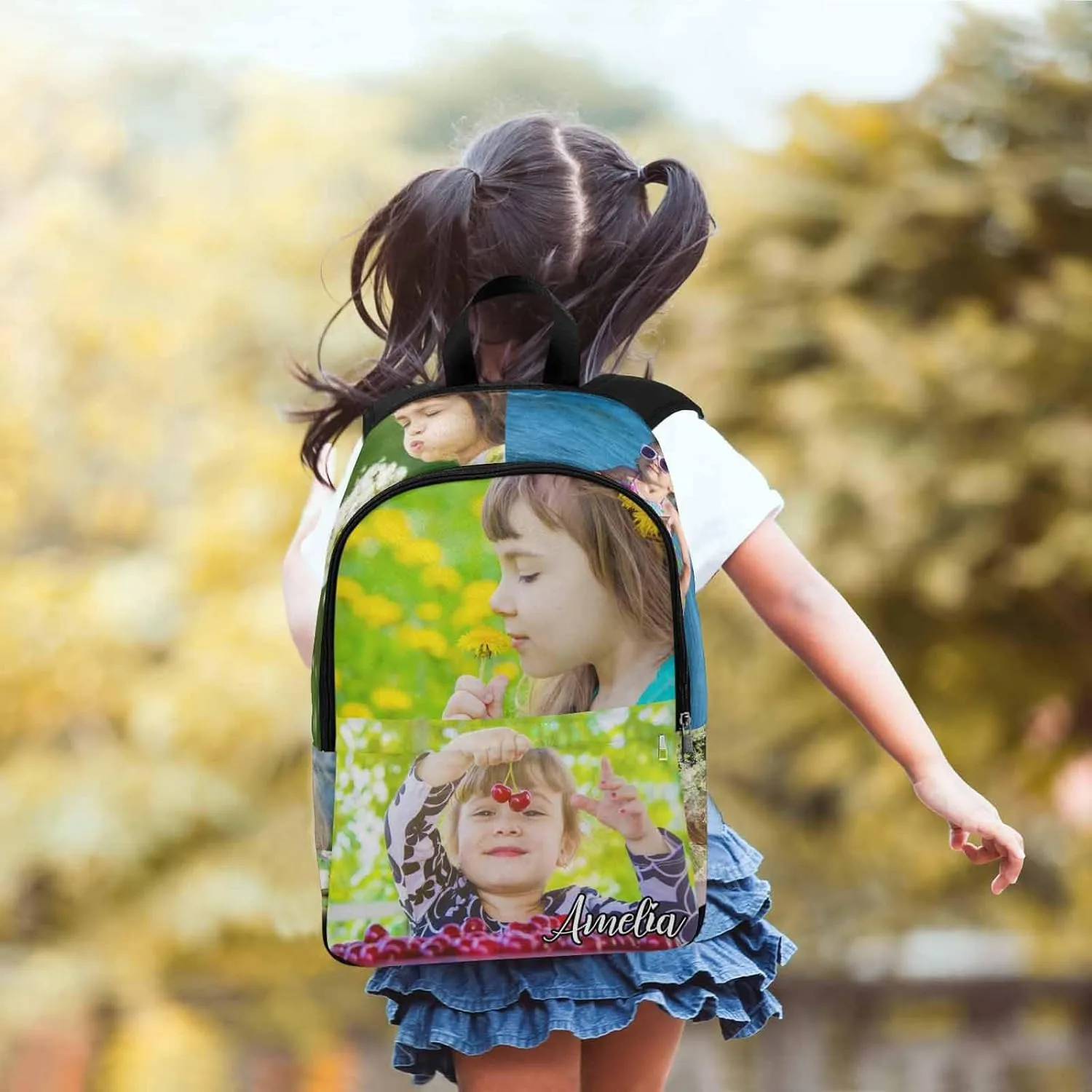 M YESCUSTOM Custom Backpack with Photos Personalized Kid’s Name School Bookbags for Boy Girl Teenagers, Children Travel Backpacks Shoulder Bookbags for Men Women Novelty Bags