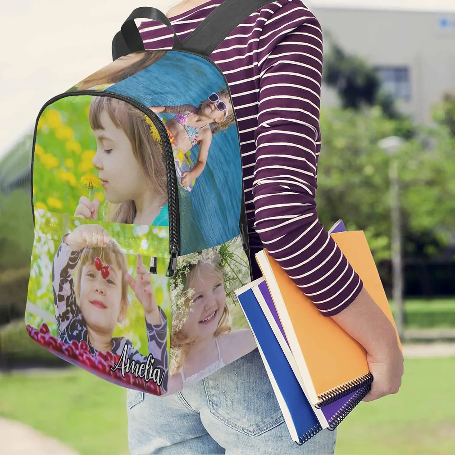 M YESCUSTOM Custom Backpack with Photos Personalized Kid’s Name School Bookbags for Boy Girl Teenagers, Children Travel Backpacks Shoulder Bookbags for Men Women Novelty Bags
