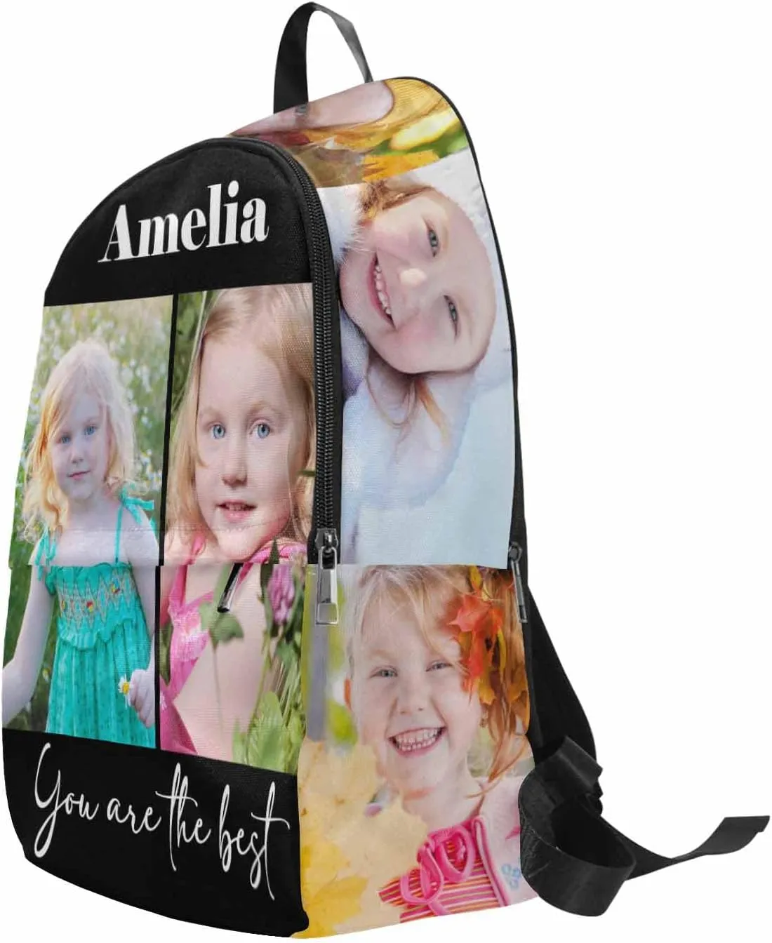 M YESCUSTOM Custom Casual Backpack with Photos Personalized Name School Bookbags for Boy Girl Teens Adult High School Middle Daypack Bag Children Travel Back Packs for Birthday Gifts