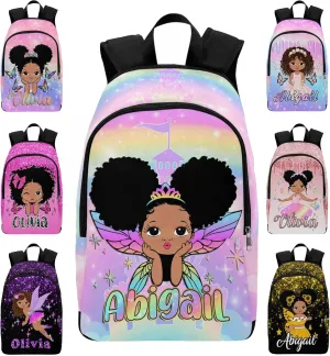 M YESCUSTOM Custom Girls Backpack with Name Multi Color Personalized Bookbag for Girls Teen Shoulder Bag Children Travel Backpack Daypack Bag for School College