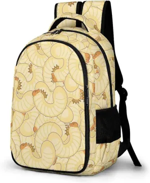 Maggot Beetle Larva Large Pocket Travel Laptop Backpack Camping Daypack with Side Pockets for Shopping Work