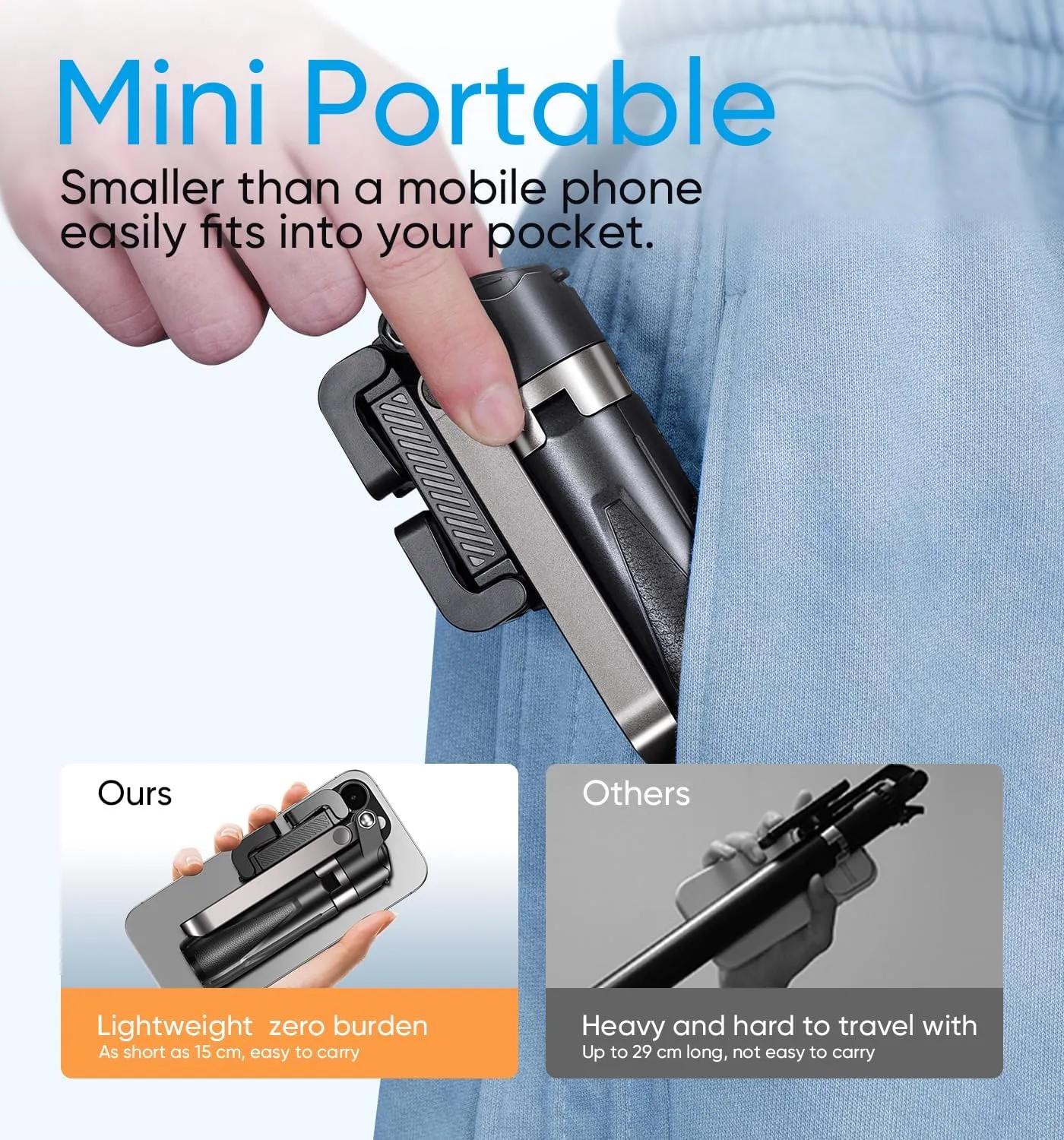 MAGIC JOHN Phone Tripod, Portable Selfie Stick, Pocket Size Selfie Stick for iphone, Selfie Stick with Wireless Detachable Remote Control & 2 Fill Light for Photograph, Live Streaming, Video Recording
