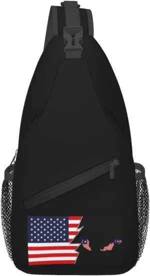 Malaysia Terrain Map And America Crossbody Bags For Women Men Chest Backpack Gym Shoulder Bag Travel Outdoor Sports Casual Crossbody Bags