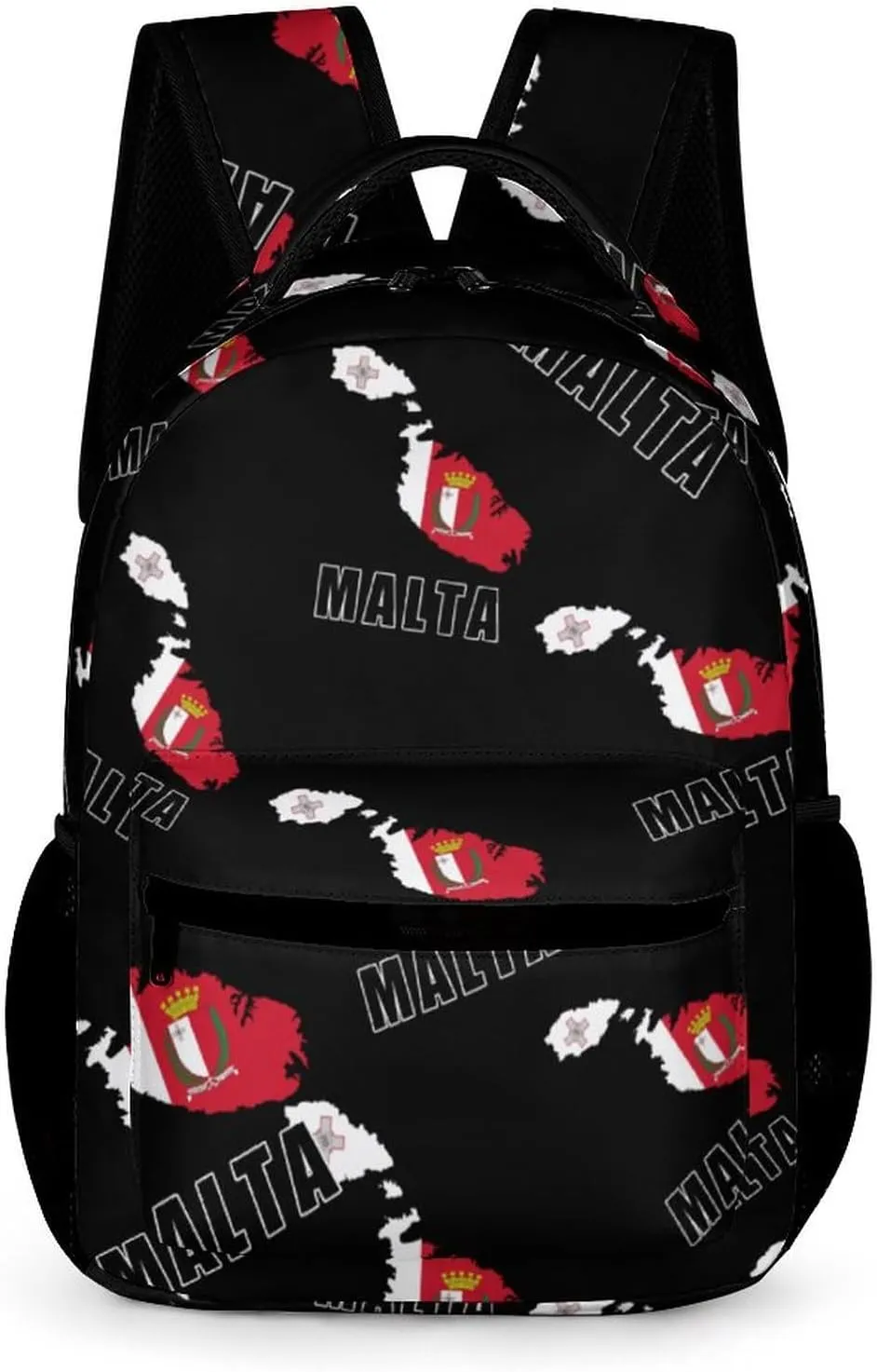 Malta Flag Map National Emblem Casual Backpack Travel Laptop Cute Basic Shoulder Bag for Work Women & Men