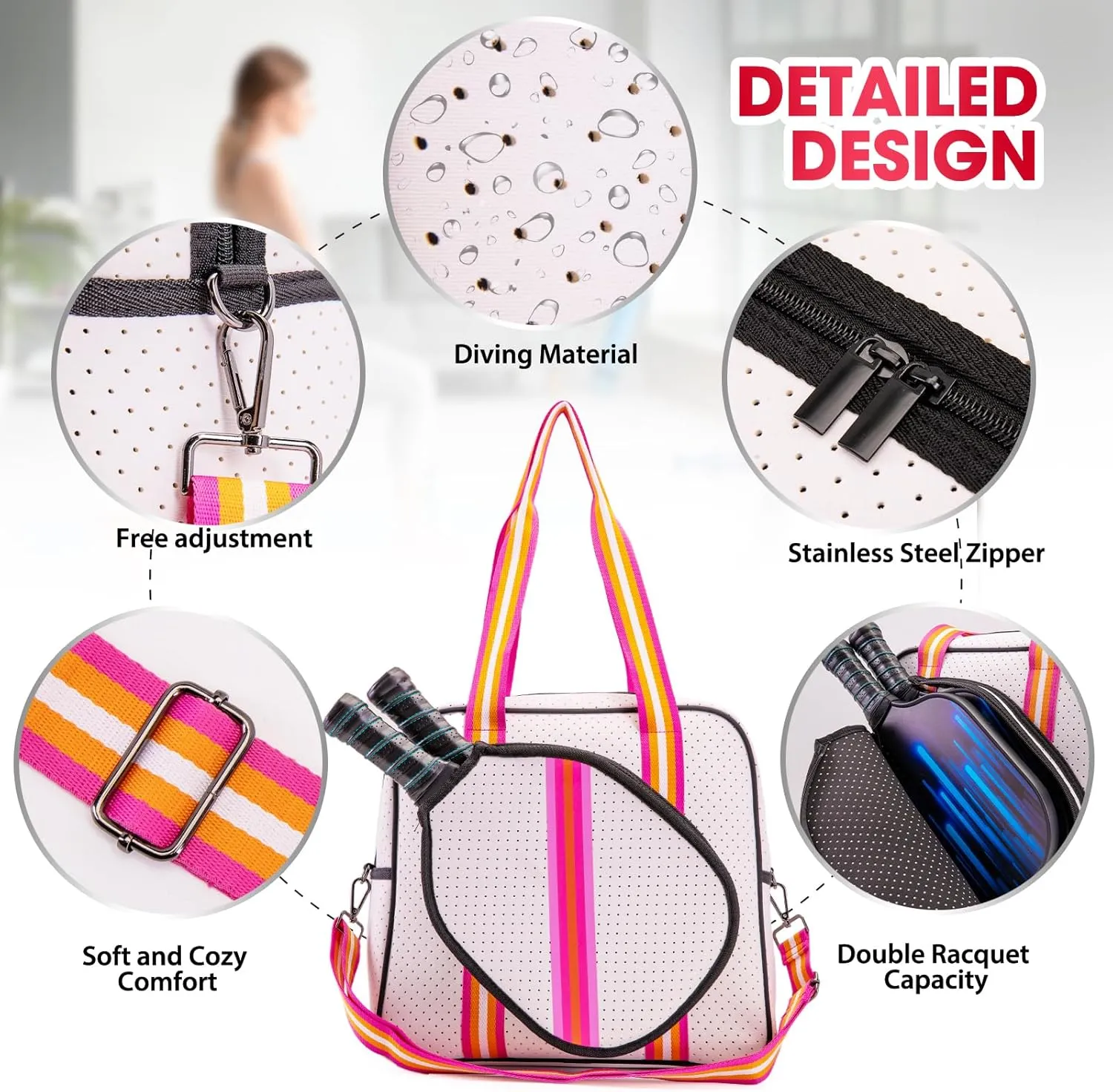 MANUEKLEAR Crossbody Sling Bag - Pickleball Bags for Women and Men