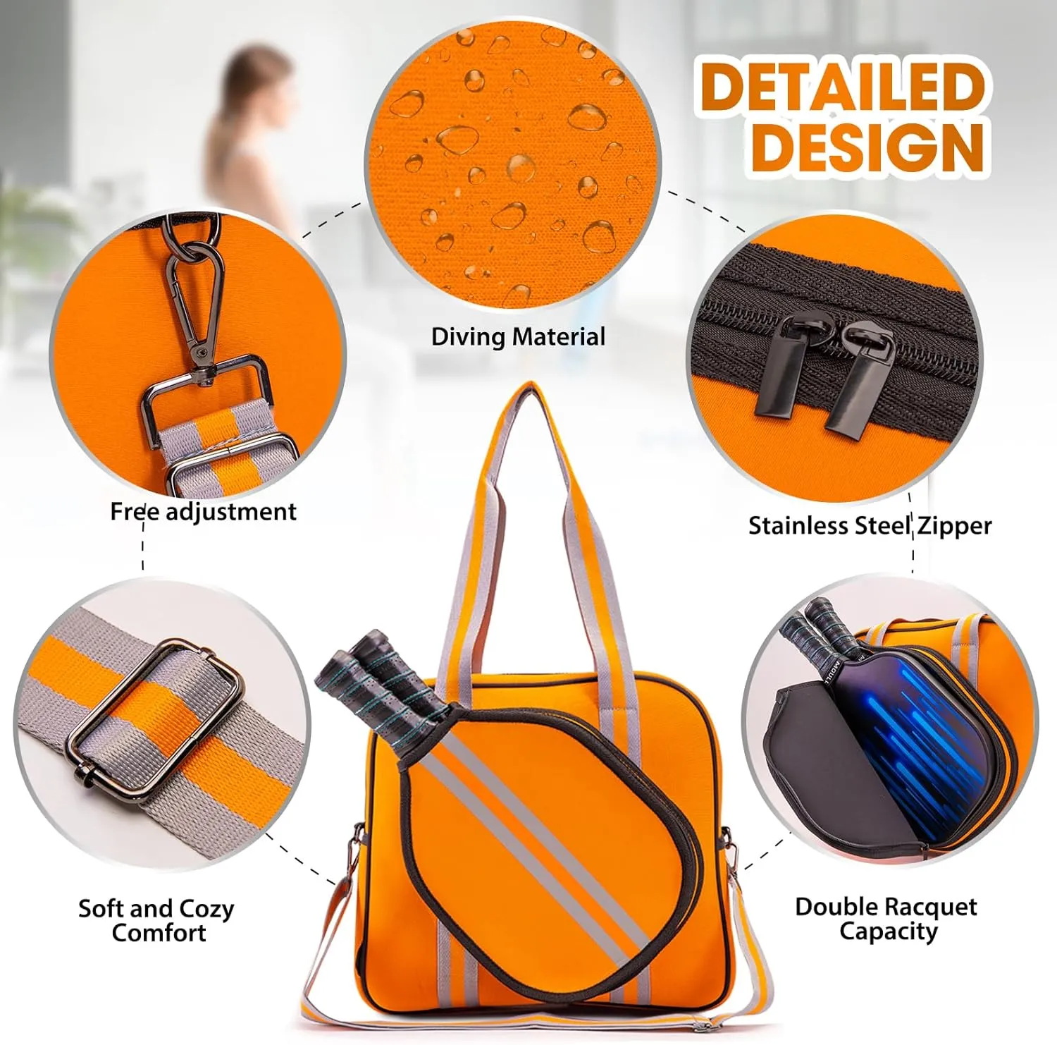 MANUEKLEAR Crossbody Sling Bag - Pickleball Bags for Women and Men