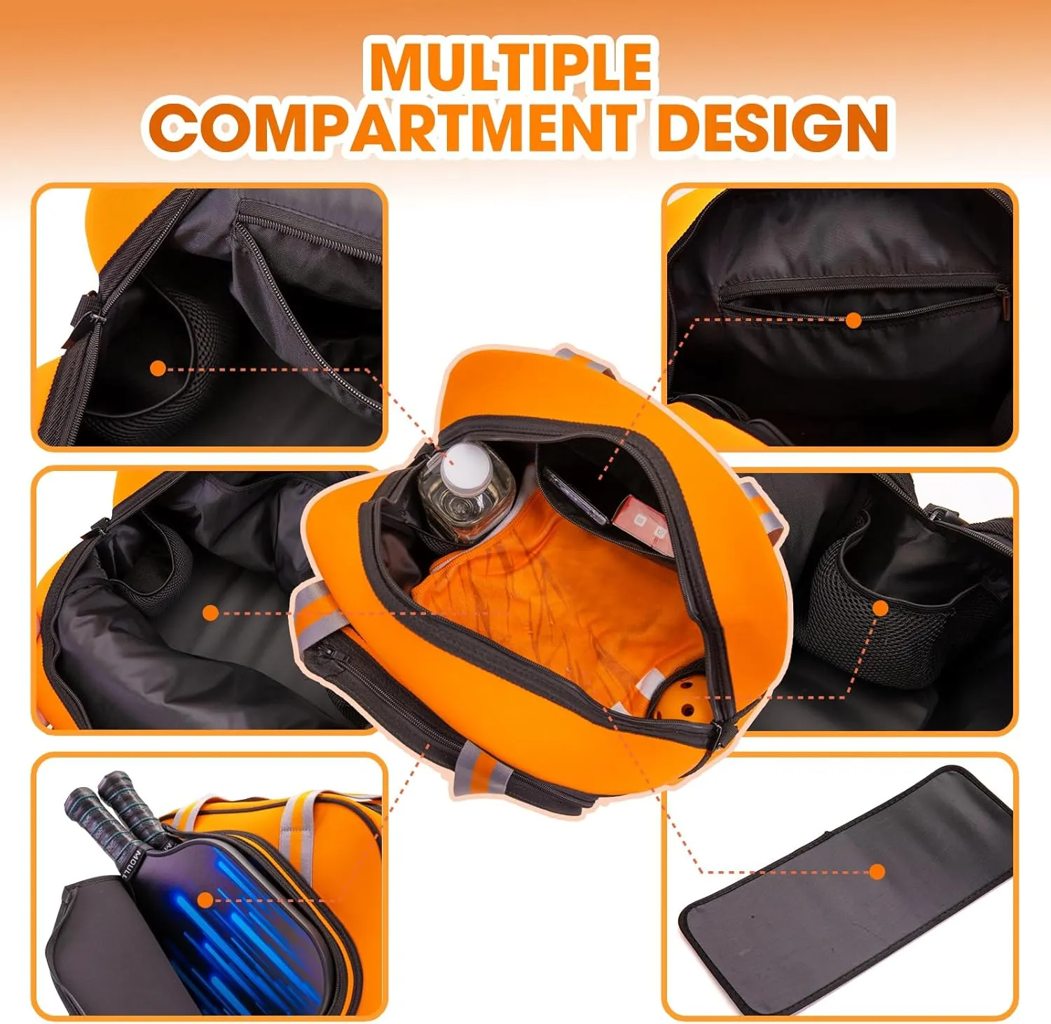 MANUEKLEAR Crossbody Sling Bag - Pickleball Bags for Women and Men