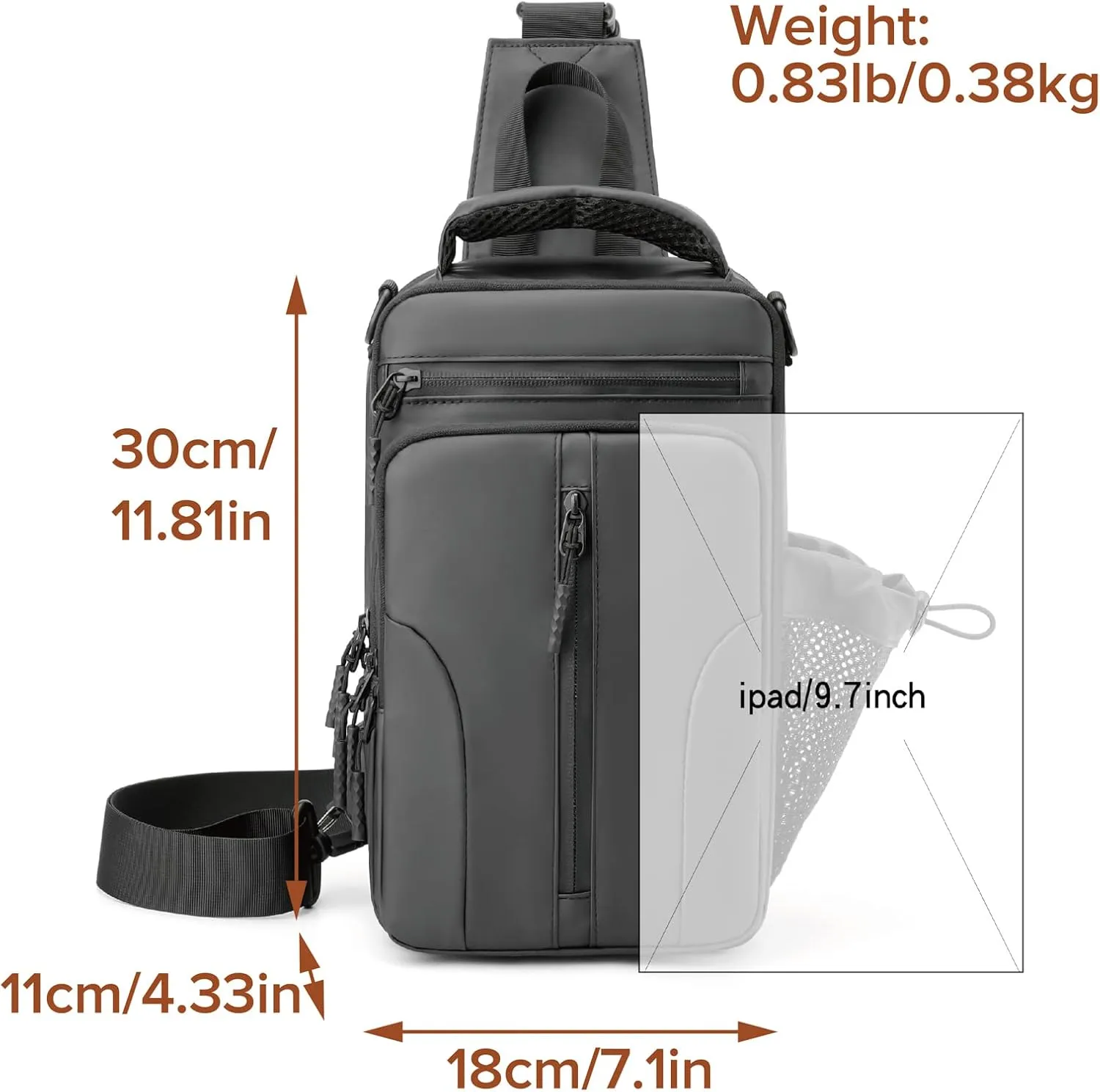 MAYMOONER Anti Theft Crossbody Backpack Shoulder Sling Bag Men Women One Strap Motorcycle Messenger Bag Daypack for Cycling
