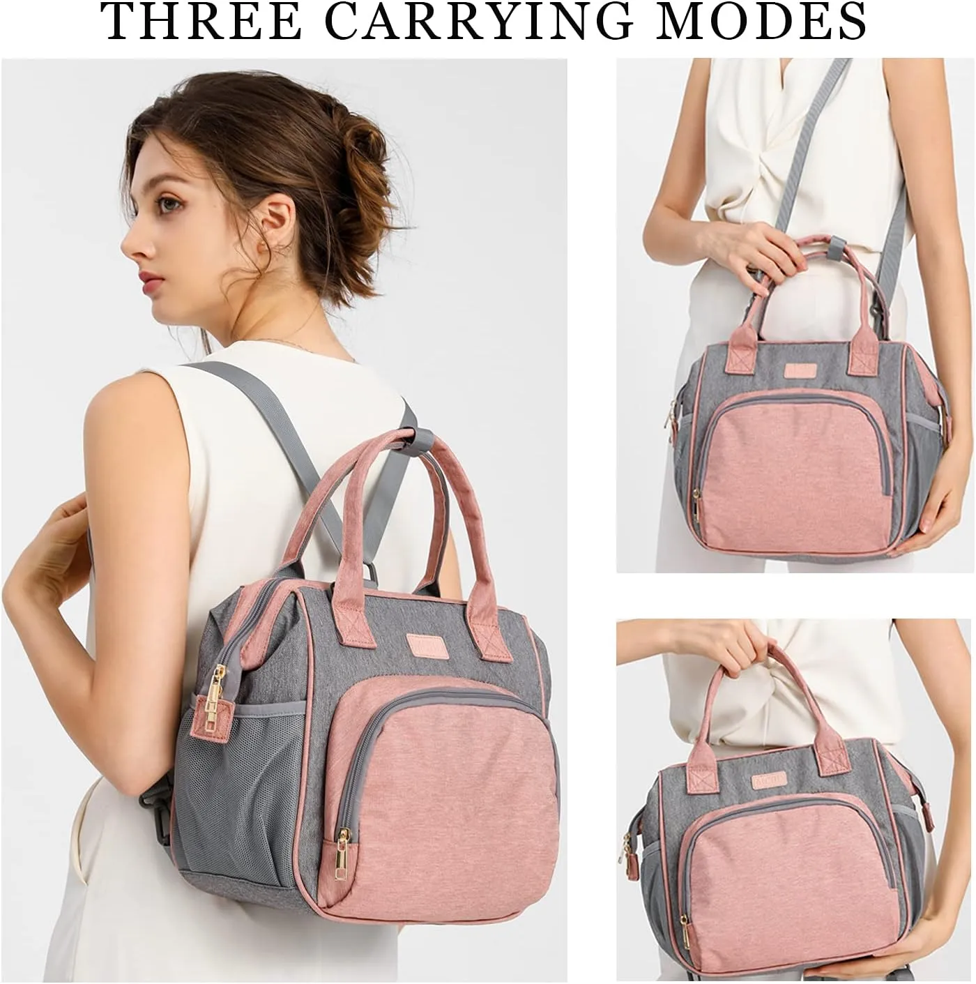 MCBD Lunch bags Insulated Lunch Box for Women,3 Carrying Way Large Tote Bag,Leakproof Reusable Cooler Backpack with Adjustable Shoulder Strap for Office Picnic Beach