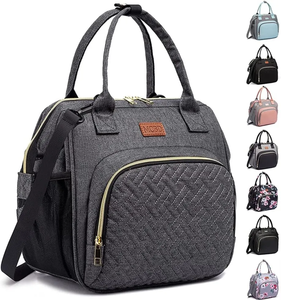 MCBD Lunch bags Insulated Lunch Box for Women,3 Carrying Way Large Tote Bag,Leakproof Reusable Cooler Backpack with Adjustable Shoulder Strap for Office Picnic Beach