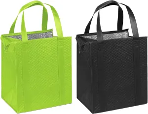 Mediz Hannah Direct Large Capacity Heavy Duty Insulated Smart Shopping Bag - Strong Reusable Grocery Tote 2 Pack