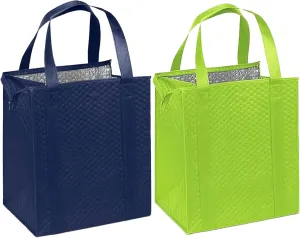 Mediz Hannah Direct Large Capacity Heavy Duty Insulated Smart Shopping Bag - Strong Reusable Grocery Tote 2 Pack