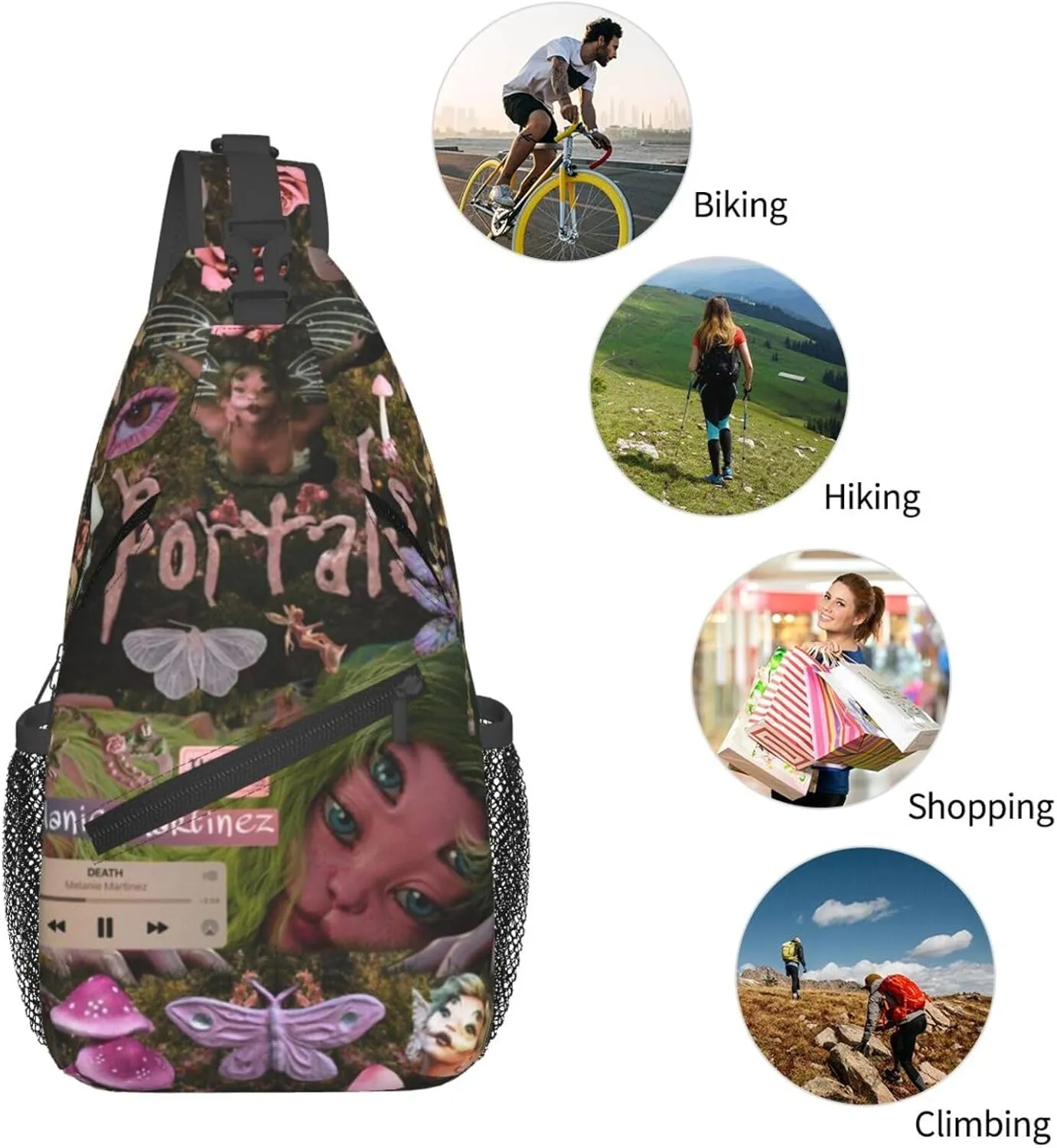 Mela-nie Martinez Crossbody Sling Backpack Sling Bag Multipurpose Travel Hiking Chest Bag Daypack One Size
