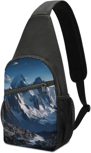 Melting Snow Mountain Sling Bag Casual Chest Bag Crossbody Shoulder Backpack Sport Travel Hiking Daypack for Women Men