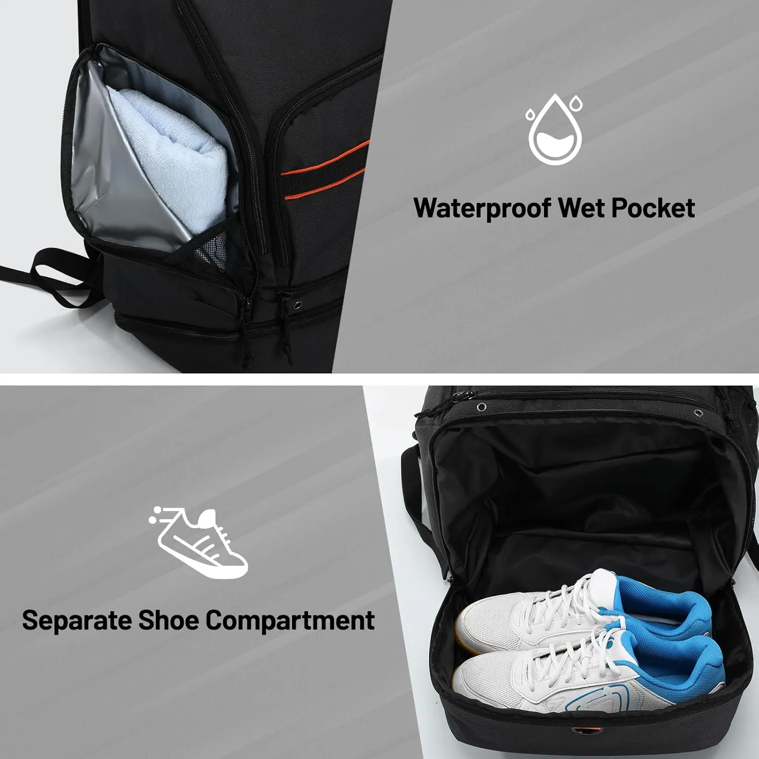MIER Basketball Backpack Bags Sports Gym Backpacks with Shoe Compartment and Ball Holder for Adult Men Large Soccer Bag