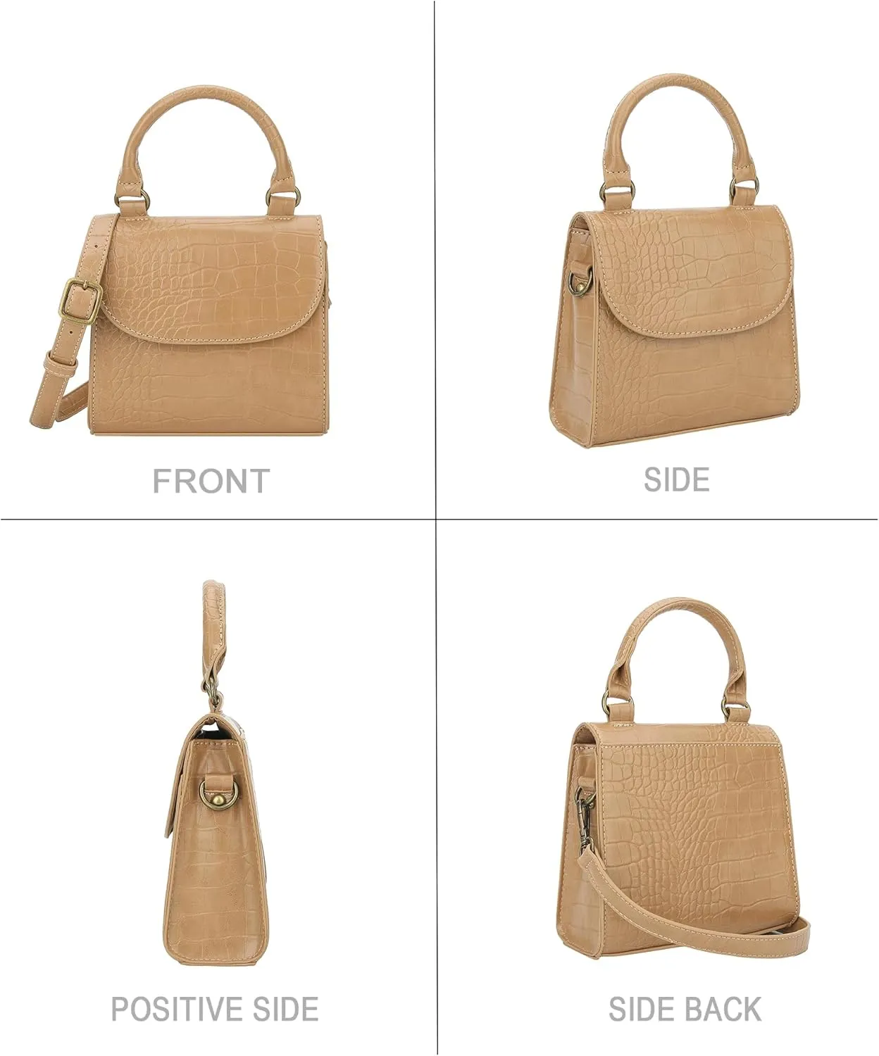 Mini Top Handle Bag for Women Faux Leather Small Crossbody Purse Girls Tote Handbags