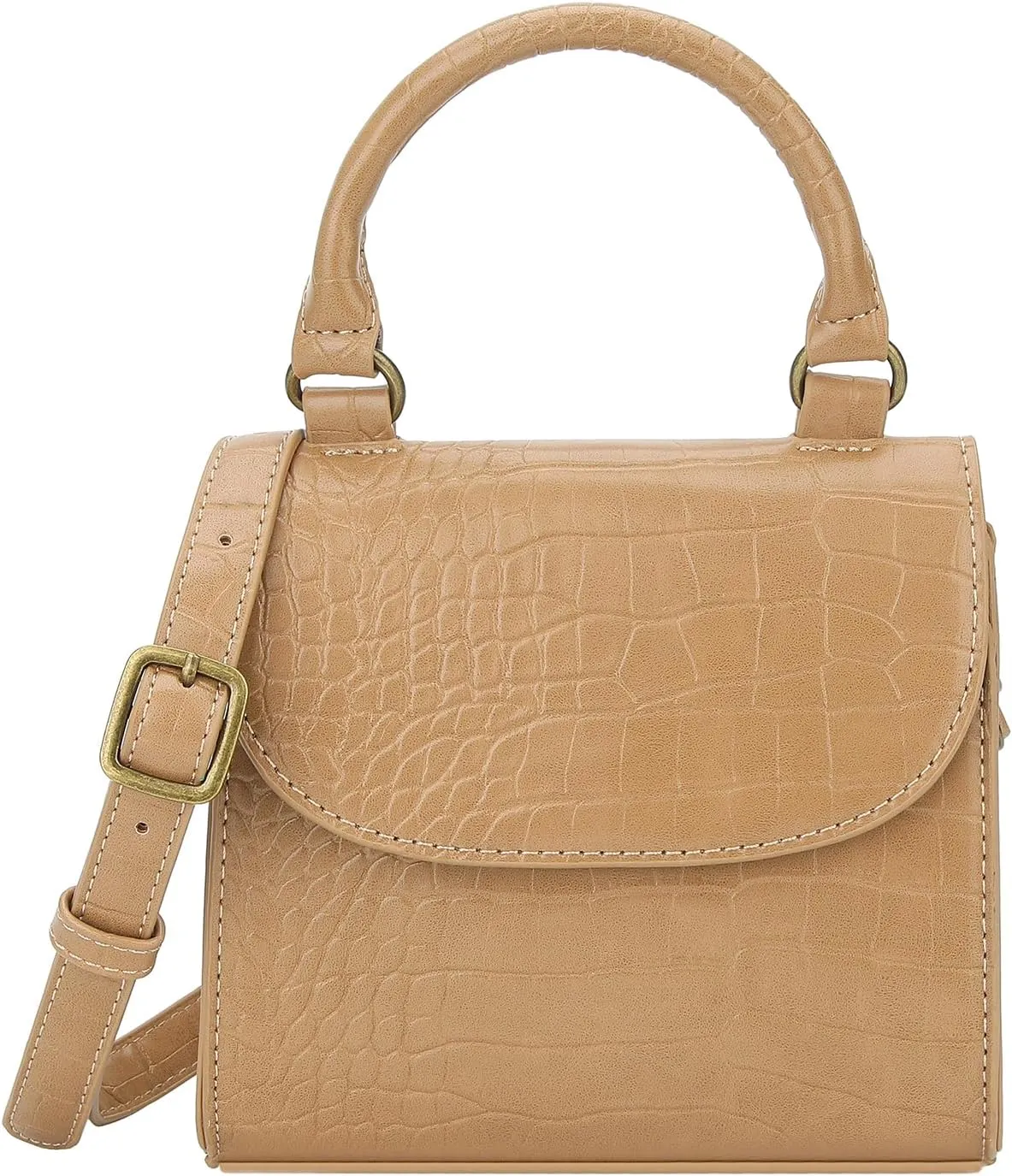 Mini Top Handle Bag for Women Faux Leather Small Crossbody Purse Girls Tote Handbags