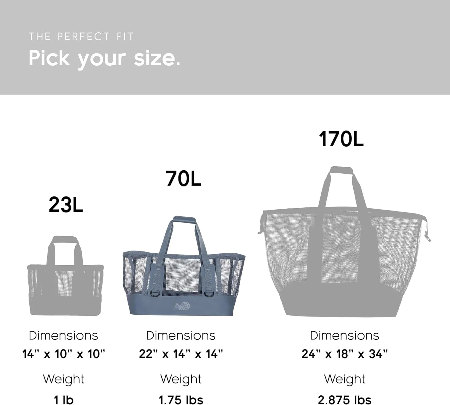 MISSION Boat Gear CASSI Heavy-Duty Outdoor Tote and Waterproof Marine-Grade Mesh Boat Bags