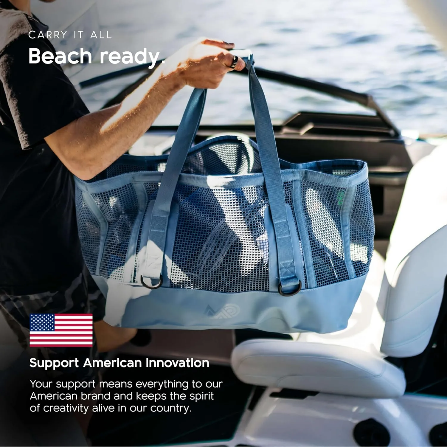 MISSION Boat Gear CASSI Heavy-Duty Outdoor Tote and Waterproof Marine-Grade Mesh Boat Bags