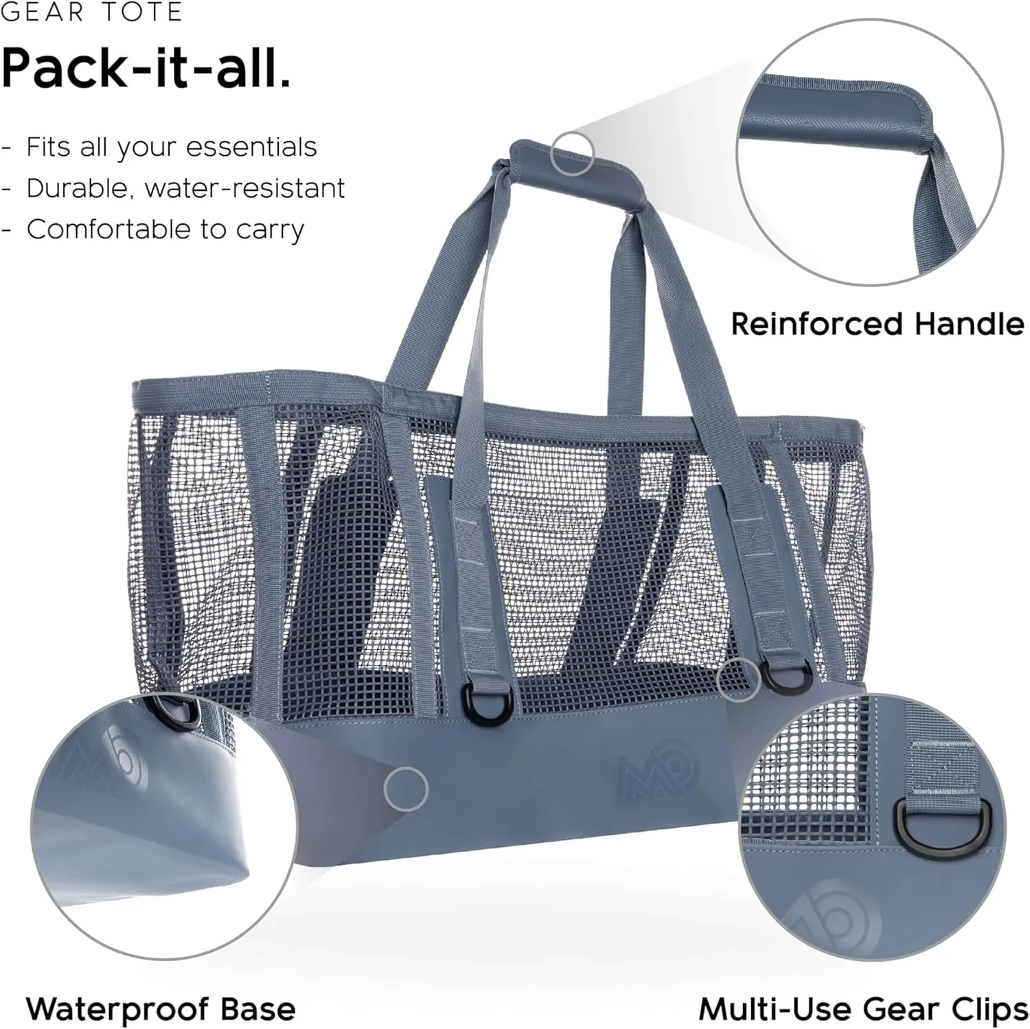 MISSION Boat Gear CASSI Heavy-Duty Outdoor Tote and Waterproof Marine-Grade Mesh Boat Bags