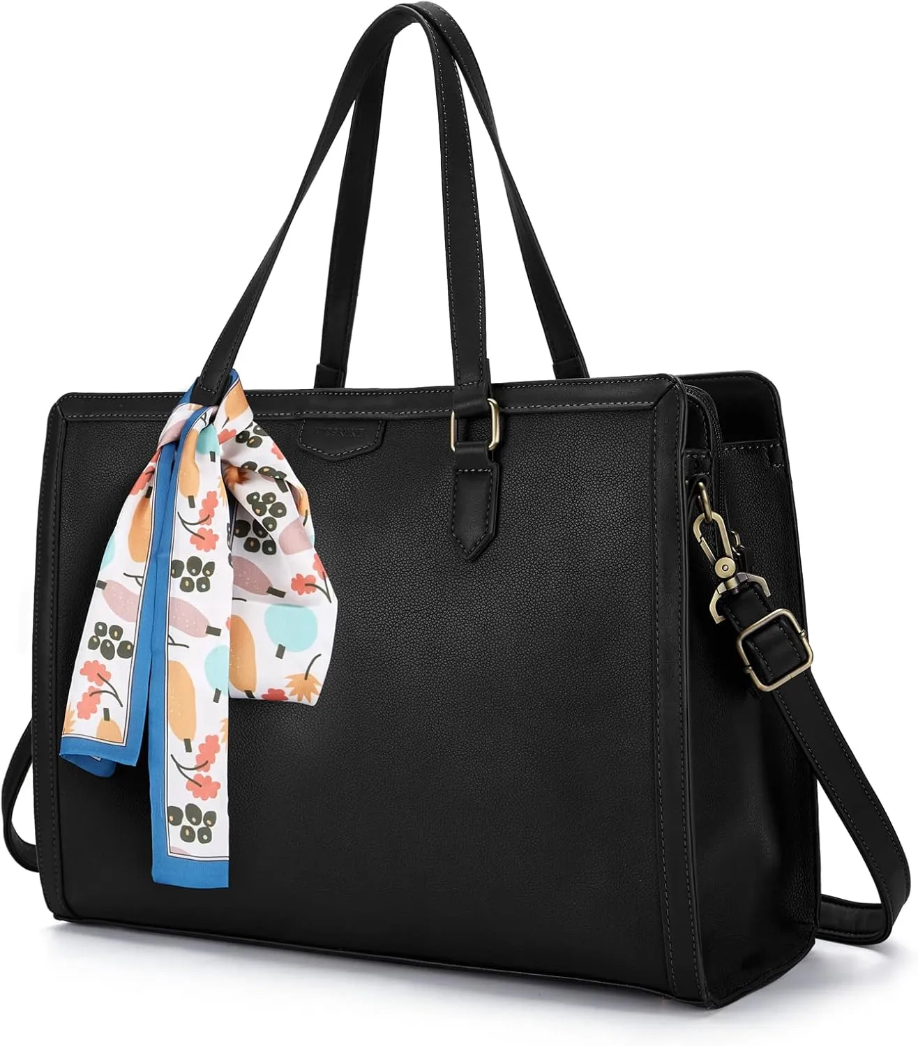 Missnine Laptop Tote Bag for Women 15.6 Inch Leather Work Bags Teacher Computer Purse Briefcase Handbag for Office, Travel
