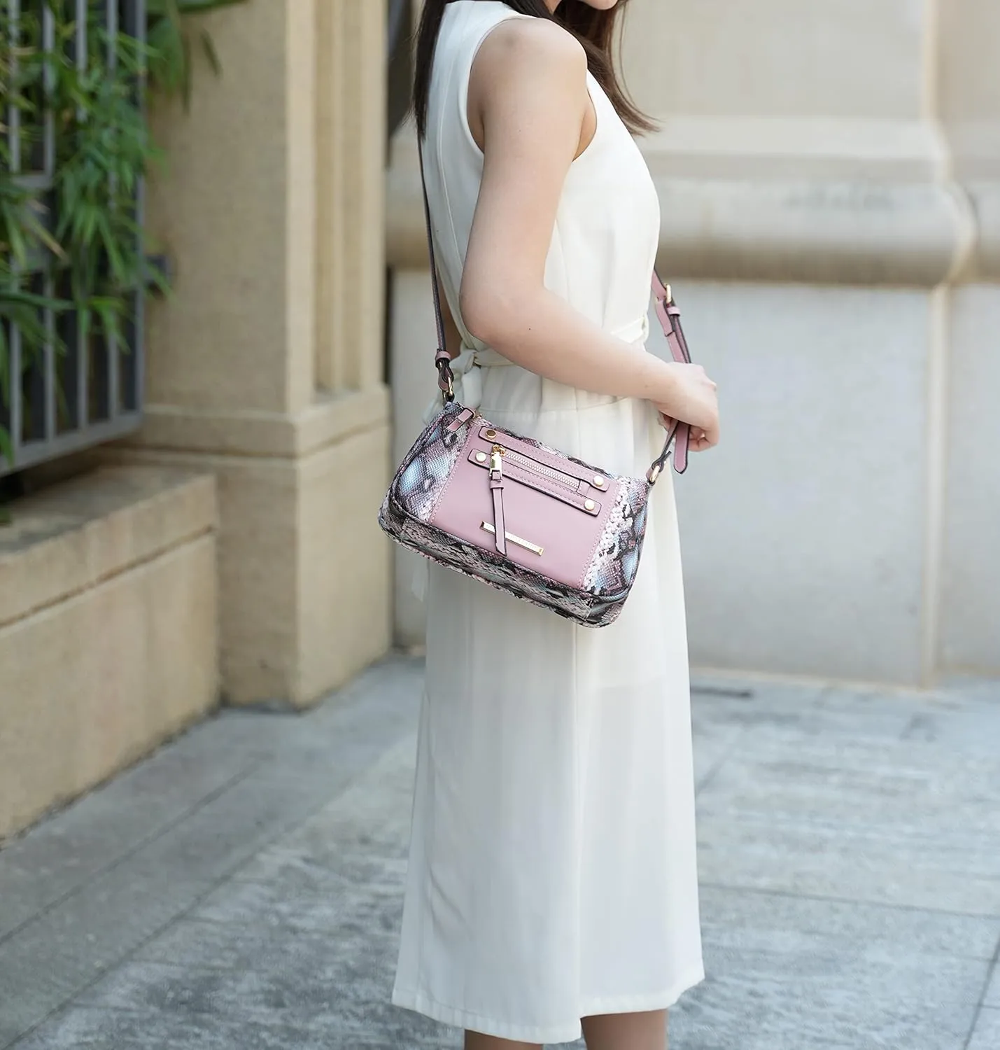 MKF Collection Crossbody Bag for Women, Designer Crossover Vegan Leather Messenger Handbag By Mia K
