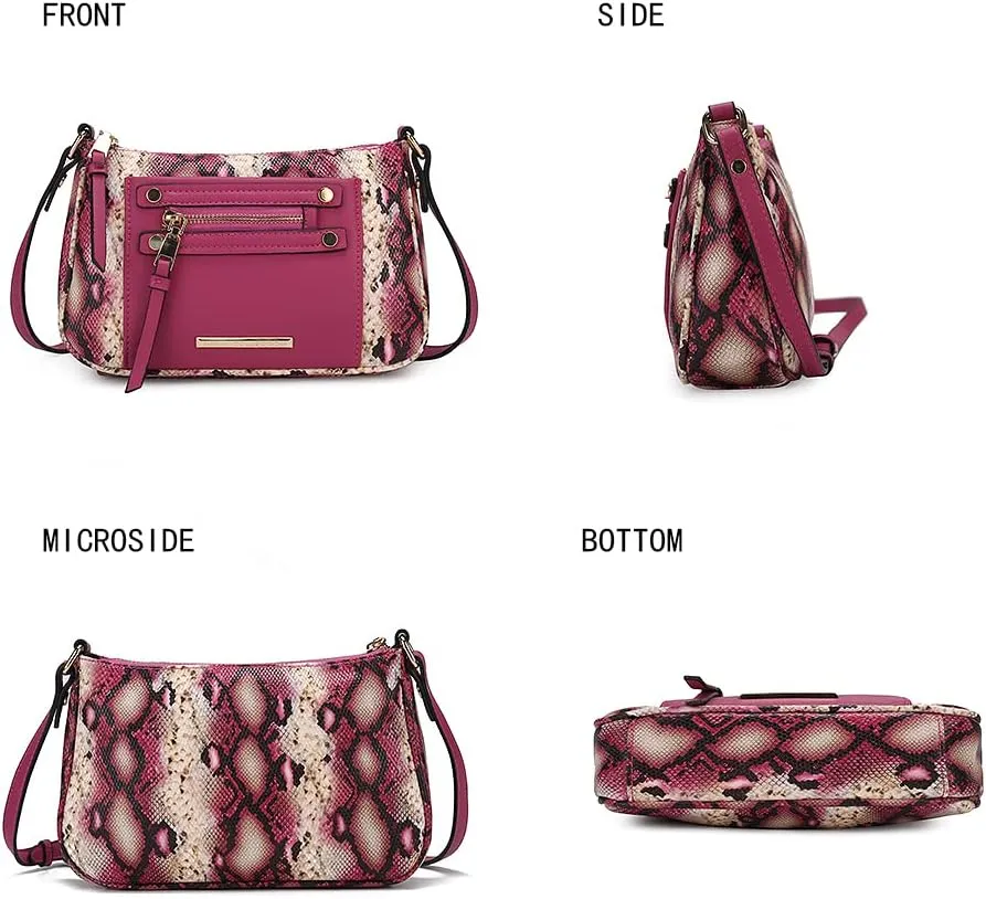 MKF Collection Crossbody Bag for Women, Designer Crossover Vegan Leather Messenger Handbag By Mia K