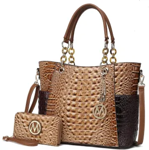 MKF Collection Tote Bag for Women, Handbag Set with Wallet-Top-Handle- Vegan Leather Purse