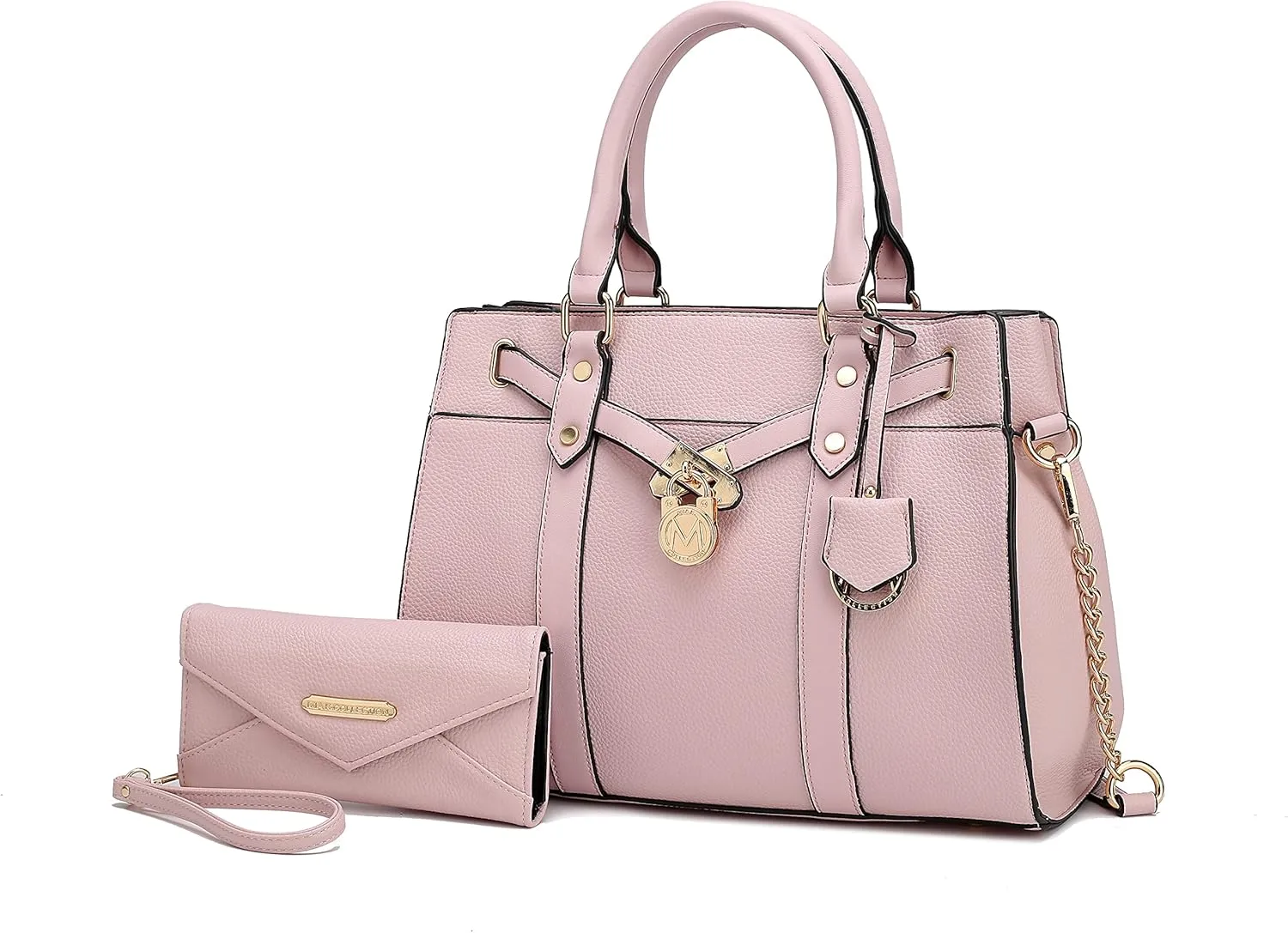 MKF Collection Tote Bag for Women, Vegan Leather Top-Handle Crossbody Satchel & Wristlet Wallet Purse Handbag