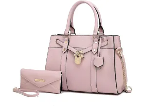 MKF Collection Tote Bag for Women, Vegan Leather Top-Handle Crossbody Satchel & Wristlet Wallet Purse Handbag
