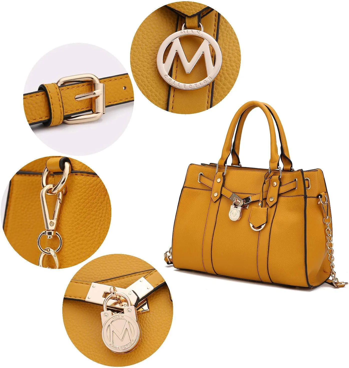MKF Collection Tote Bag for Women, Vegan Leather Top-Handle Crossbody Satchel & Wristlet Wallet Purse Handbag