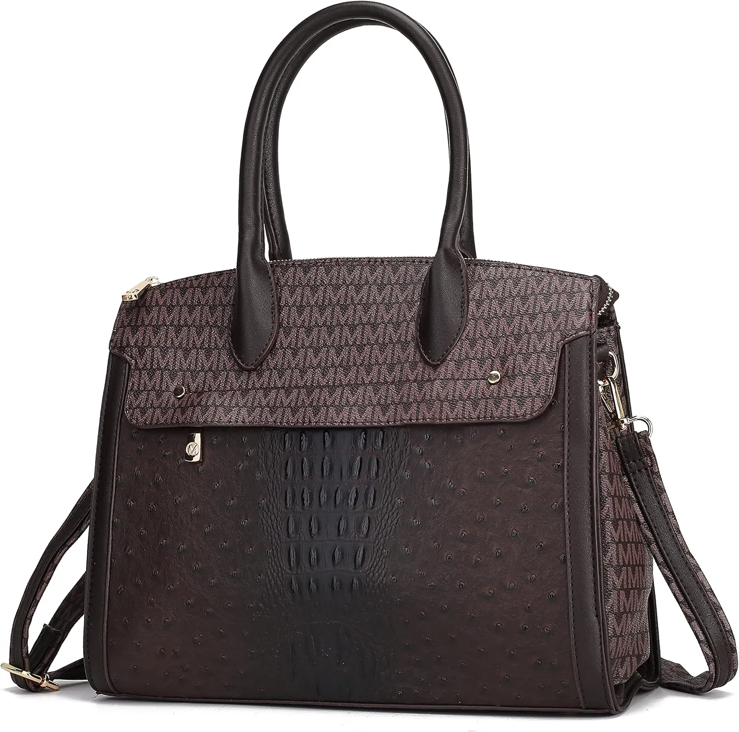 MKF Crossbody Satchel Bags for Women – PU Leather Shoulder Pocketbook Handbag – Lady Top Handle Tote Purse