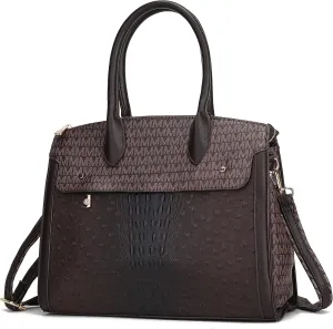 MKF Crossbody Satchel Bags for Women – PU Leather Shoulder Pocketbook Handbag – Lady Top Handle Tote Purse