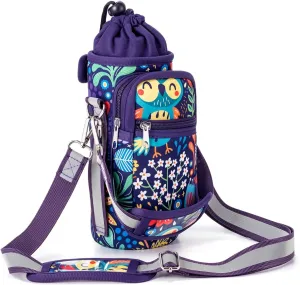 molshine Water Bottle Carrier Bag Holder with Phone Pocket Adjustable Strap for 25 32 40oz, Insulated Neoprene Cover Sleeve Sling Crossbody Bag for Walking Camping Hiking Travelling