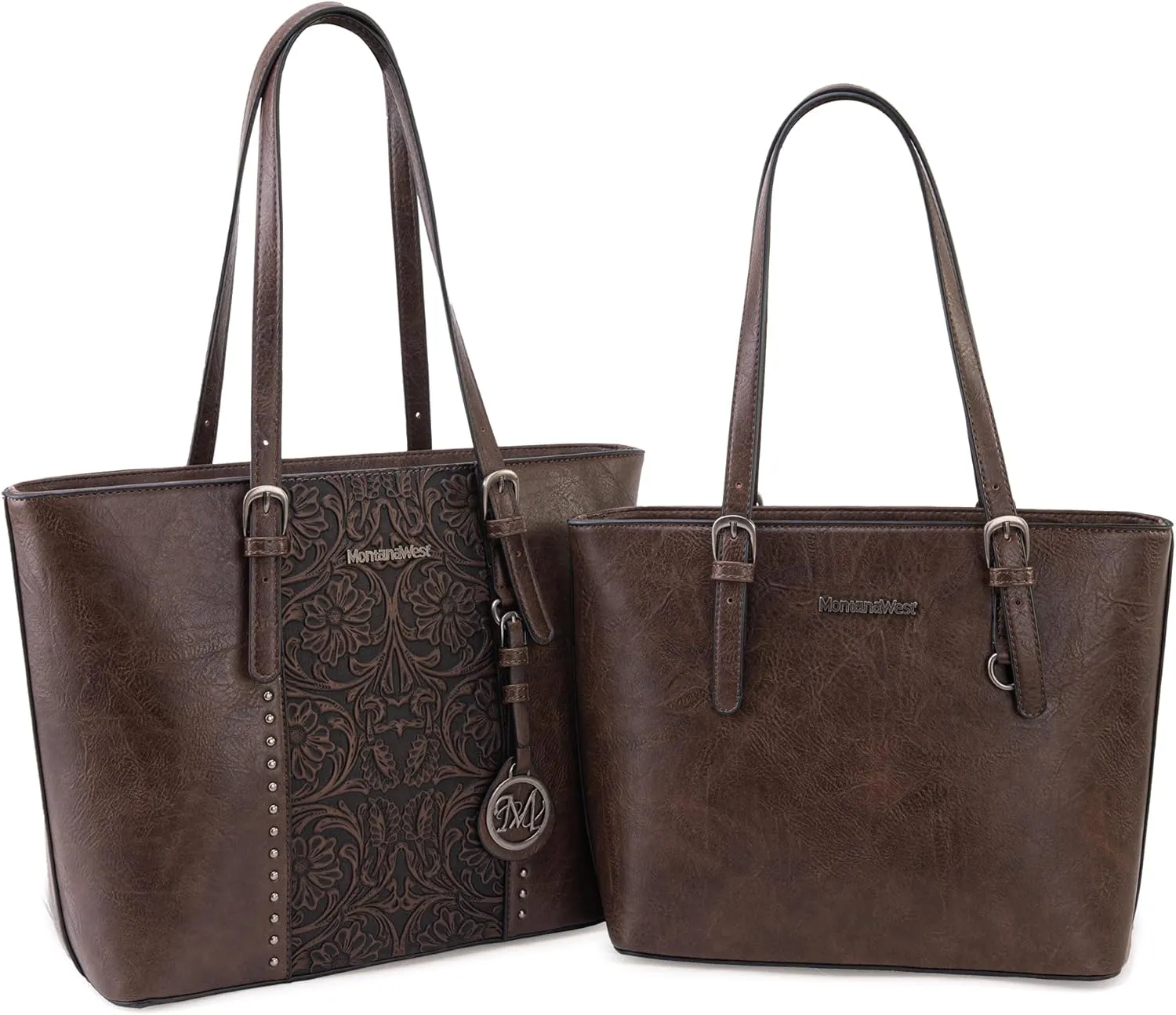 Montana West Tote Bag for Women Large Purse and Handbags Set Embossed Collection Purse 2Pcs Set