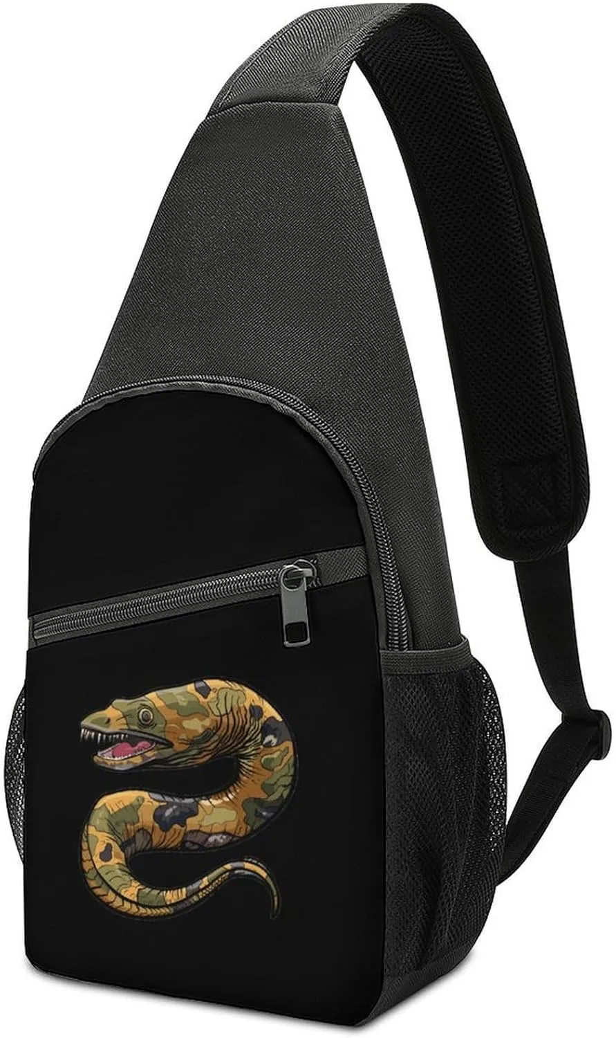 Moray Eel Camouflage Sling Bag Travel Daypack Crossbody Shoulder Backpack for Hiking Cycling