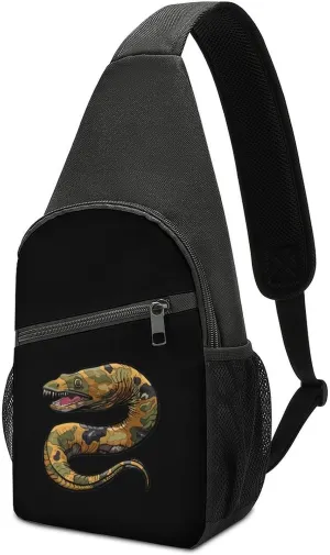 Moray Eel Camouflage Sling Bag Travel Daypack Crossbody Shoulder Backpack for Hiking Cycling