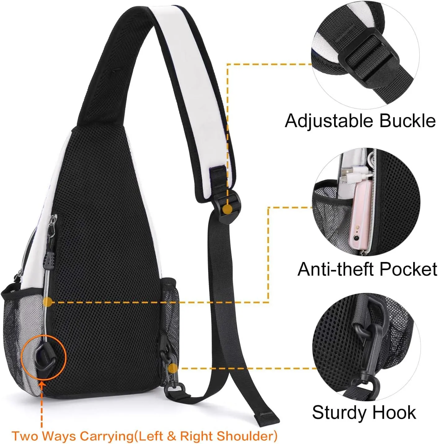 MOSISO Mini Sling Backpack,Small Hiking Daypack Travel Outdoor Casual Sports Bag