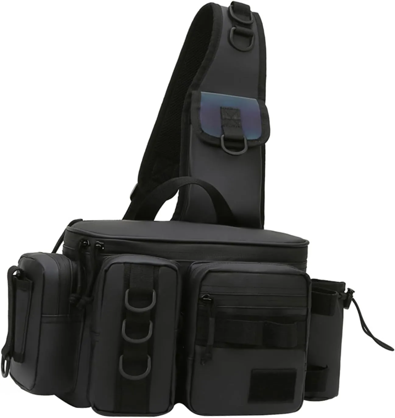 Multifunctional Fishing Tackle Bag Multi-Pocket Fishing Tackle Storage Backpacks Water-Resistant Fishing Crossbody Bag