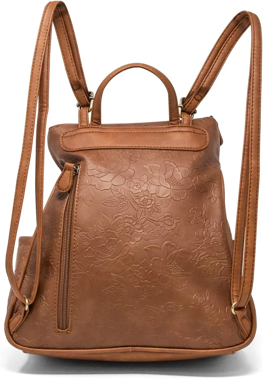 MultiSac womens Major Backpack, Pecan Flowers, One Size US