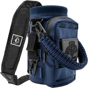 NATURE PIONEOR 32 64 128oz Tactical Water Bottle Pouch, Multi-Function Tactical Water Bottle Bag with Adjustable Shoulder Strap, Half/One Gallon Molle Strap Carrier Holder