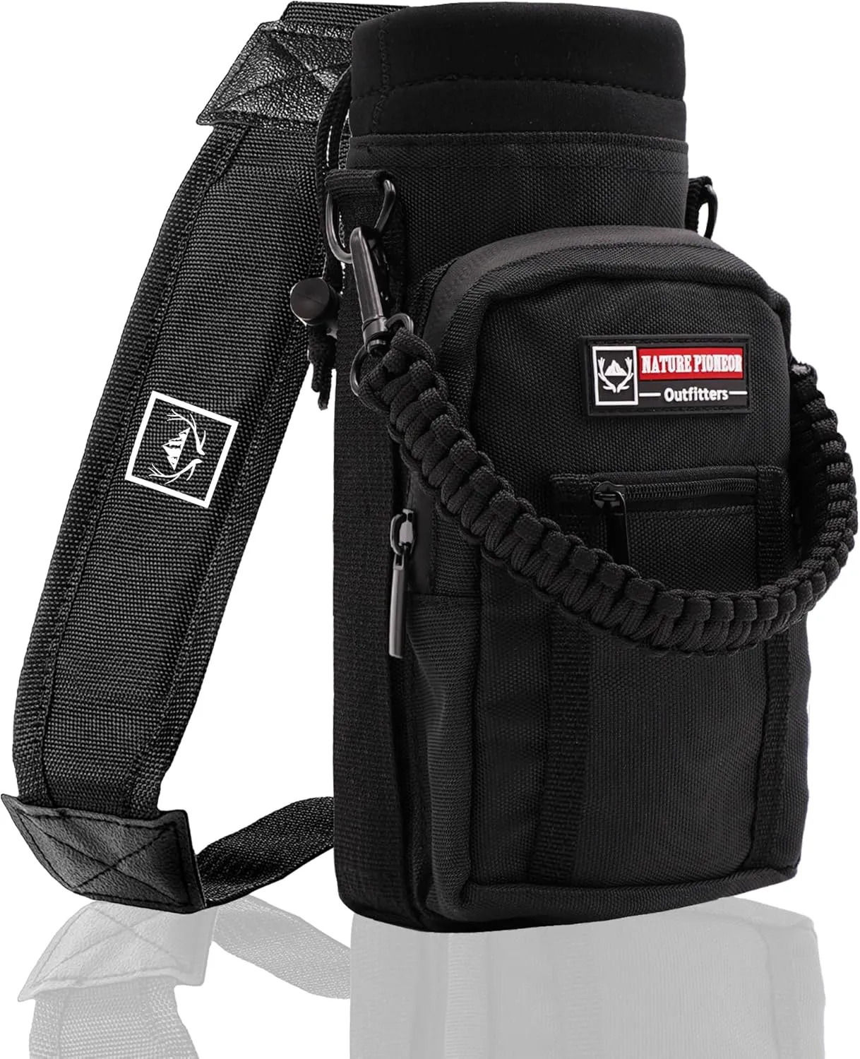 NATURE PIONEOR Water Bottle Holder with Strap 25 32 40 64 oz Insulated Water Bottle Carrier Sling Sleeve for Hiking,Outdoor Camping,Gym